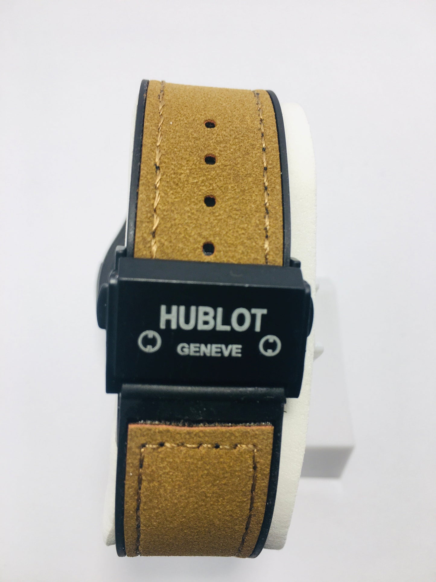 Hublot’s Classic Fusion watch comes in both a brown -coloured Berluti leather edition