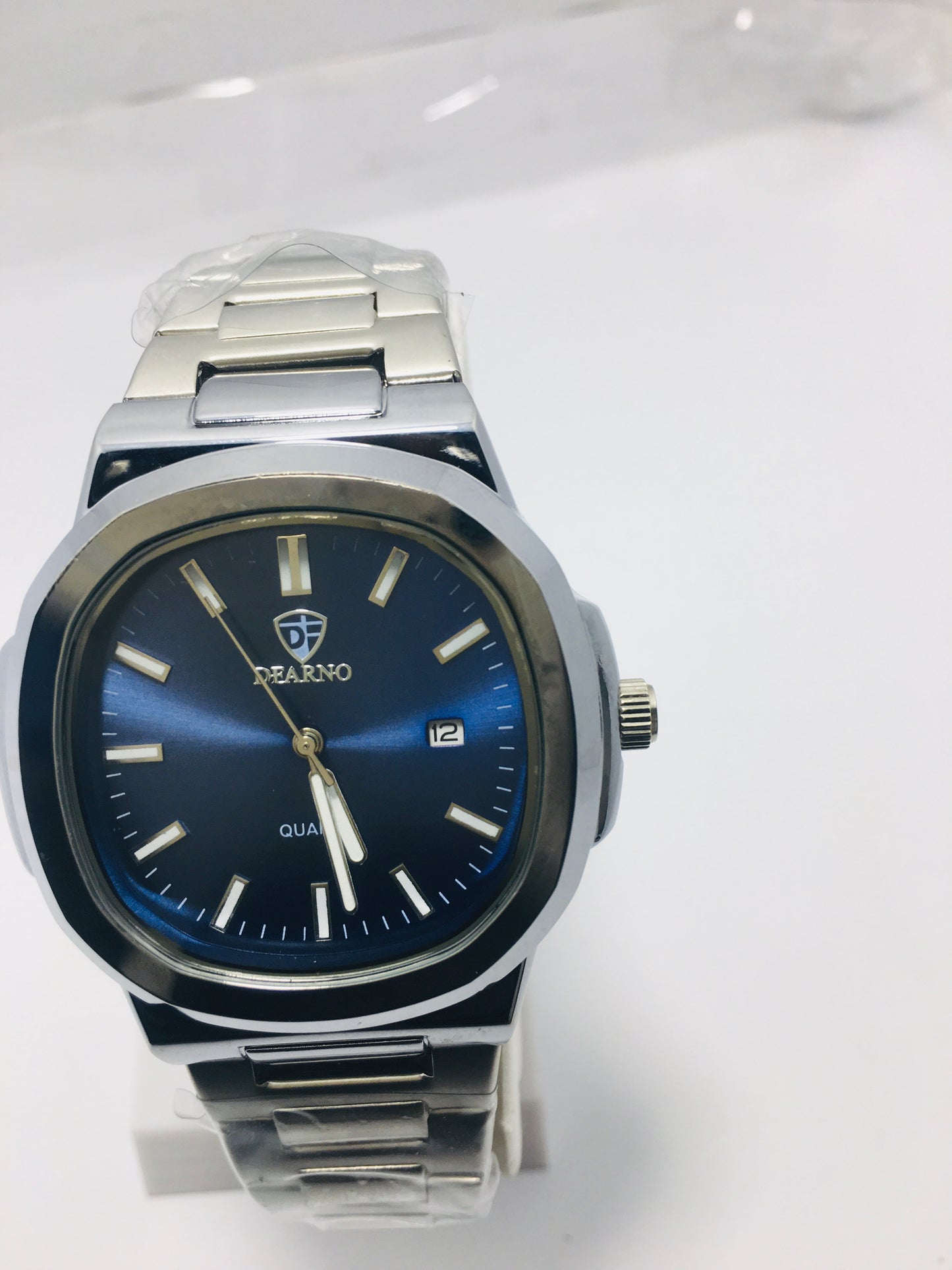 Patek philip silver with Blue  dial with date
