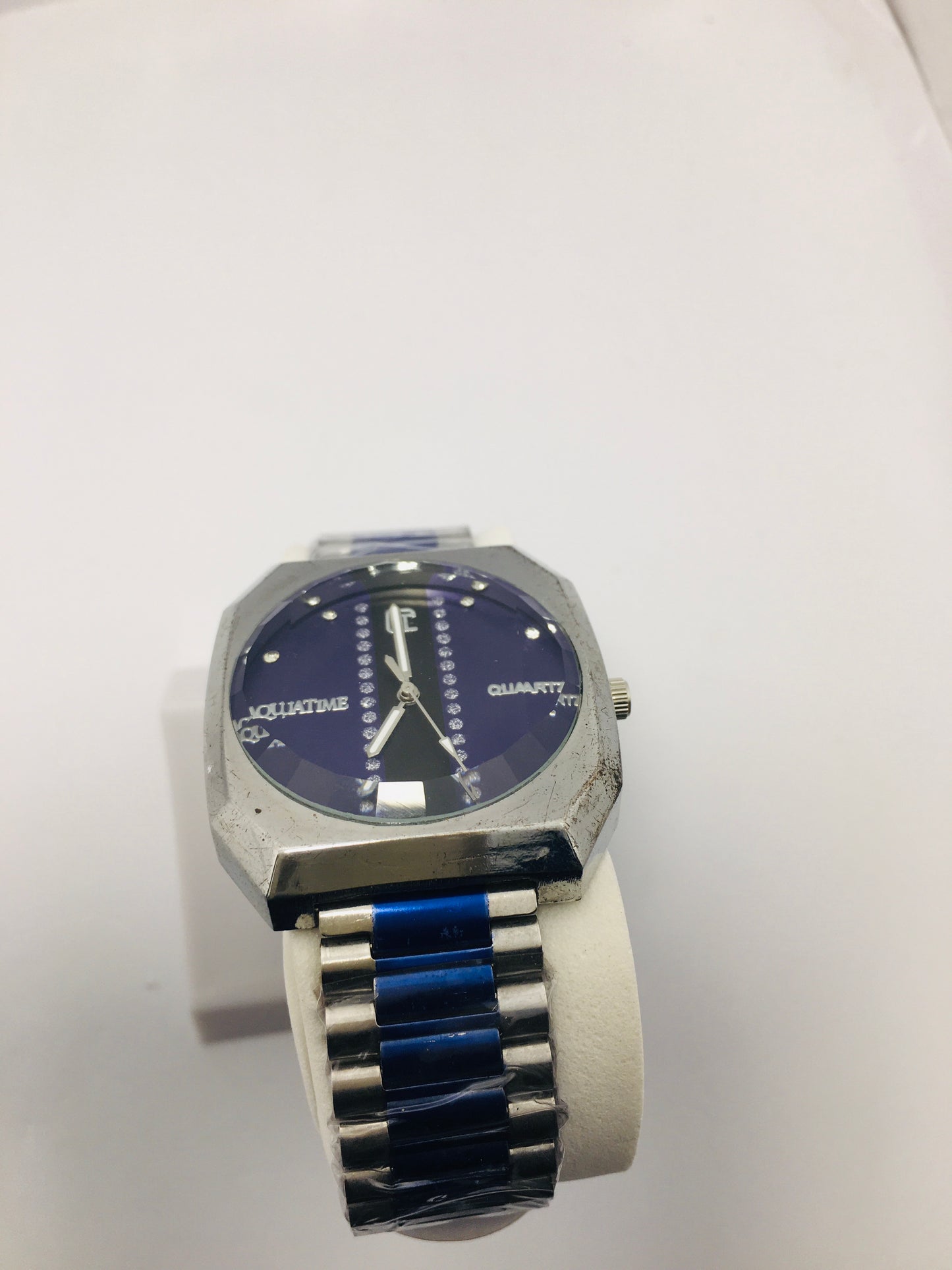 Couple Watch stainless steel with Blue Dail