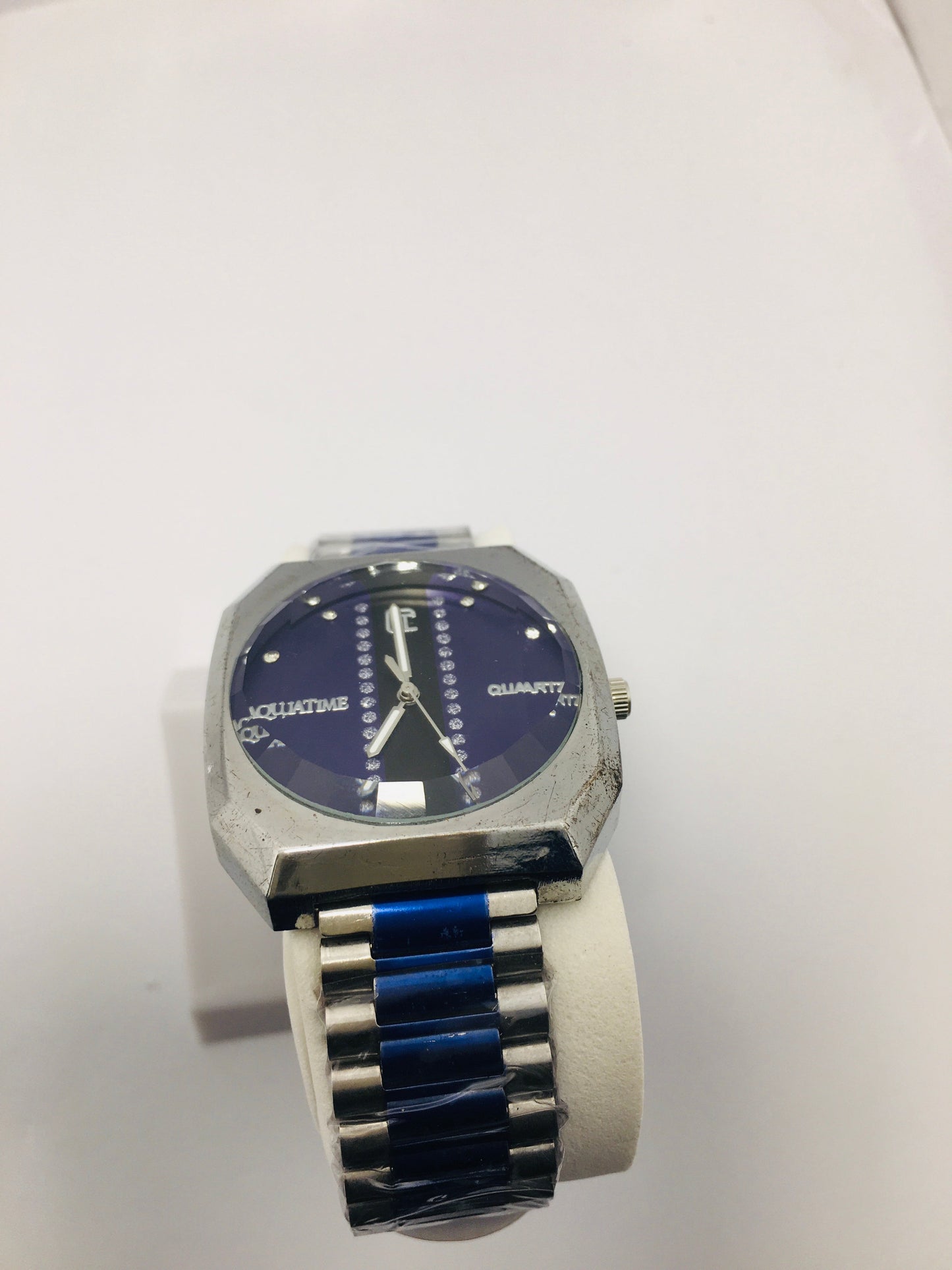 Couple Watch stainless steel with Blue Dail