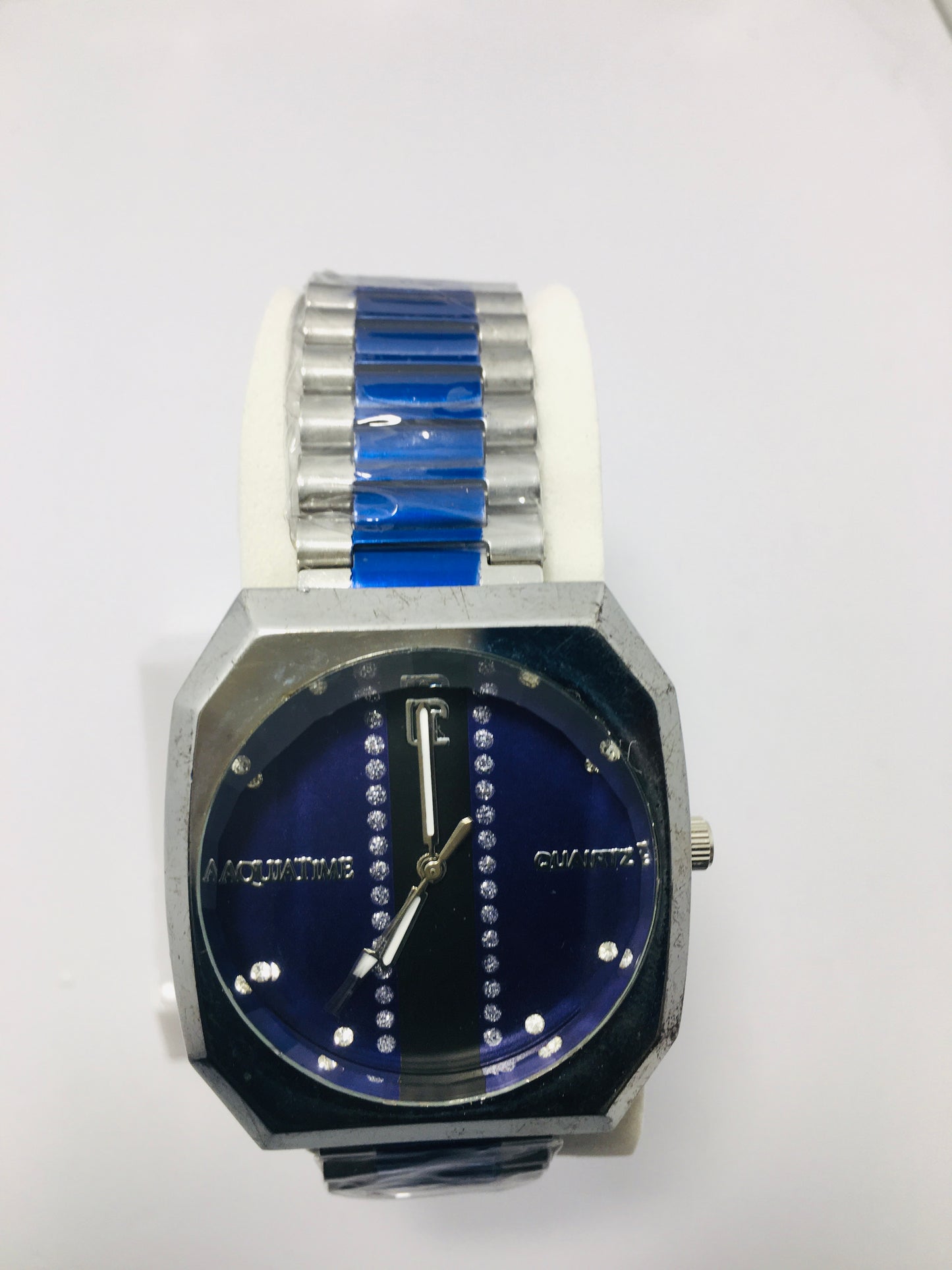 Couple Watch stainless steel with Blue Dail