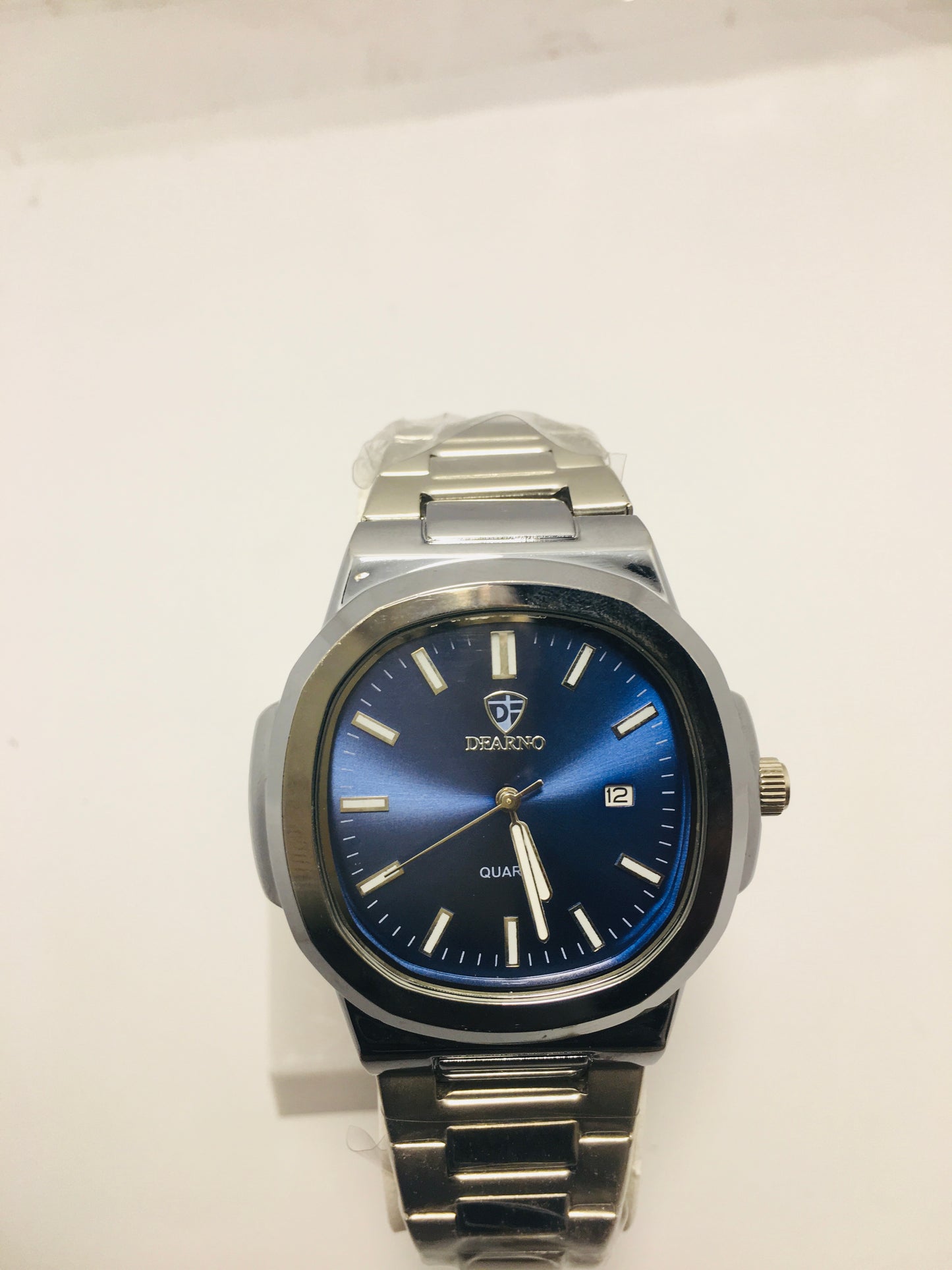 Patek philip silver with Blue  dial with date