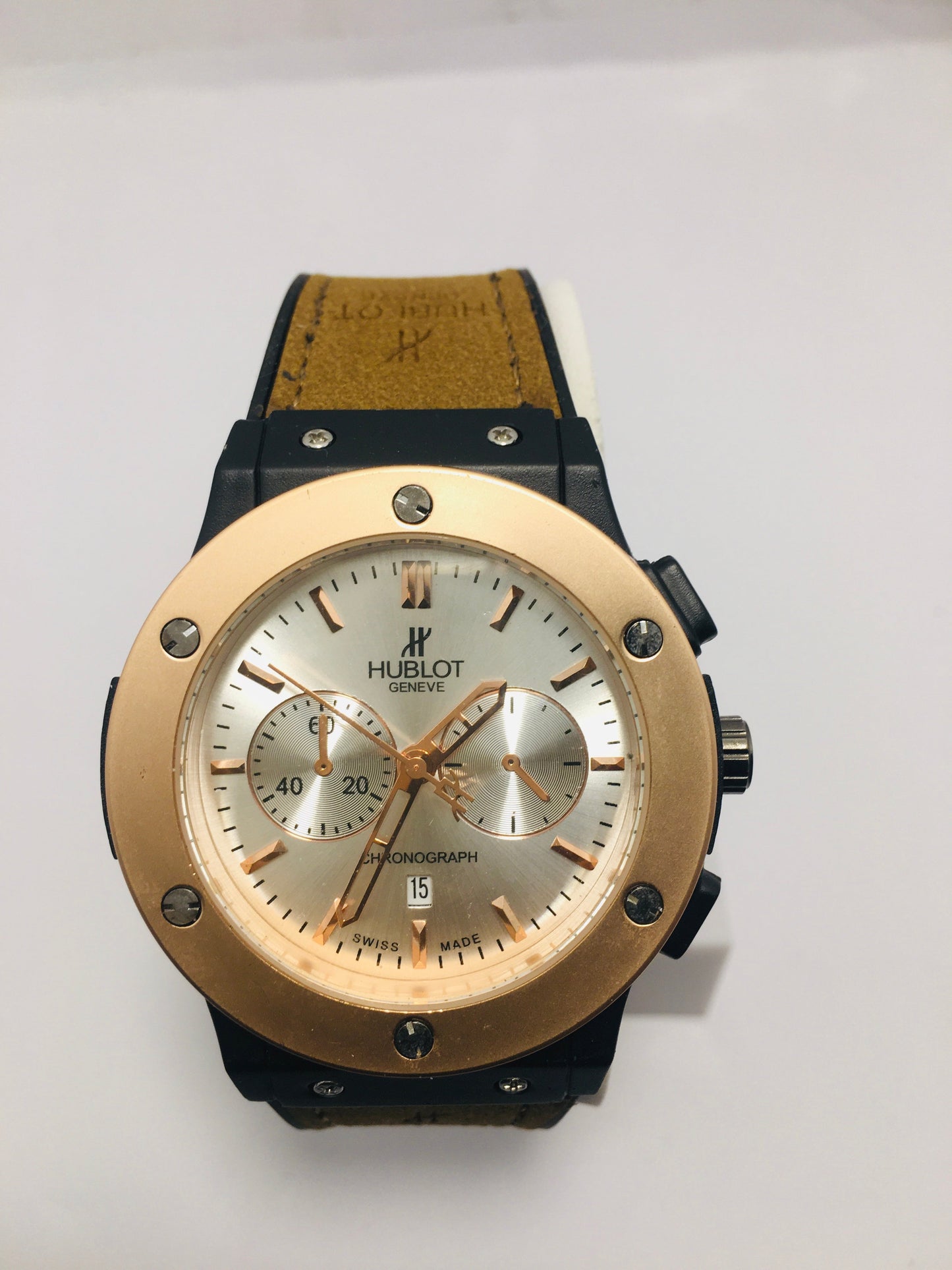 Hublot’s Classic Fusion watch comes in both a brown -coloured Berluti leather edition