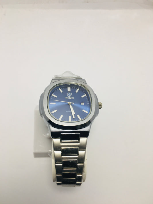 Patek philip silver with Blue  dial with date
