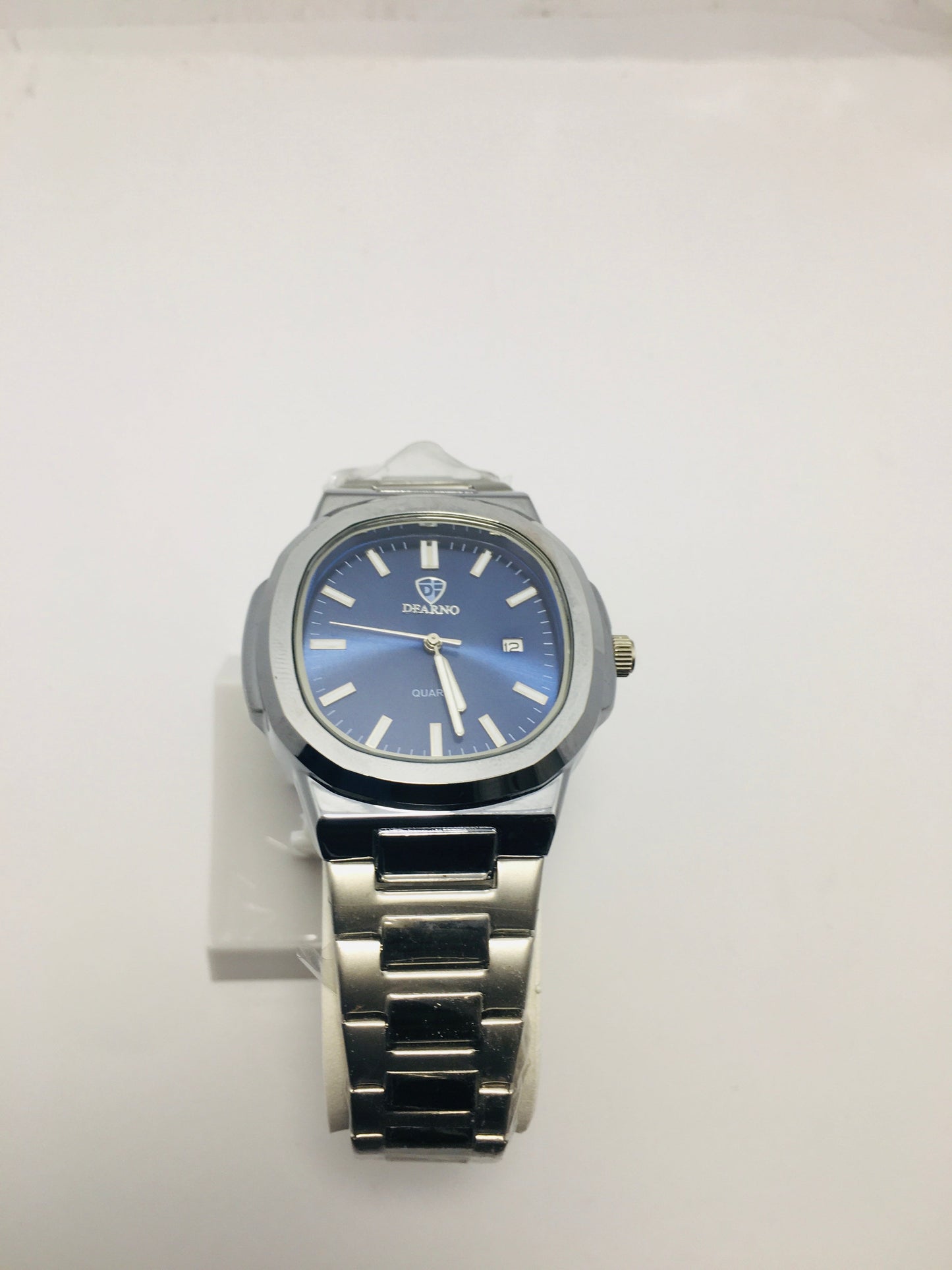 Patek philip silver with Blue  dial with date