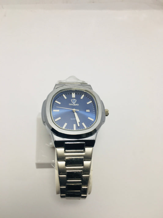 Patek philip silver with Blue  dial with date