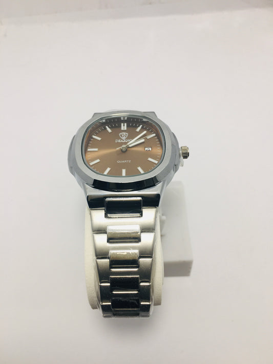 Patek philip silver with Brown dial with date