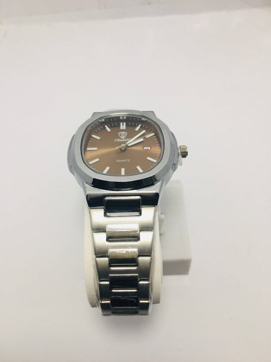 Patek philip silver with Brown dial with date