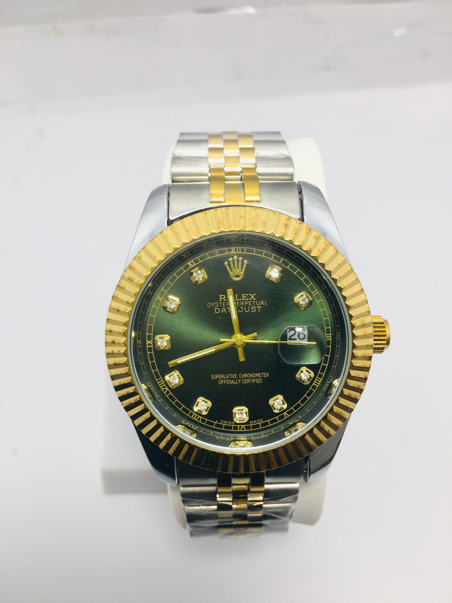 ROLEX OYSTER PERPETUAL TRUETONE Green Dial with Date