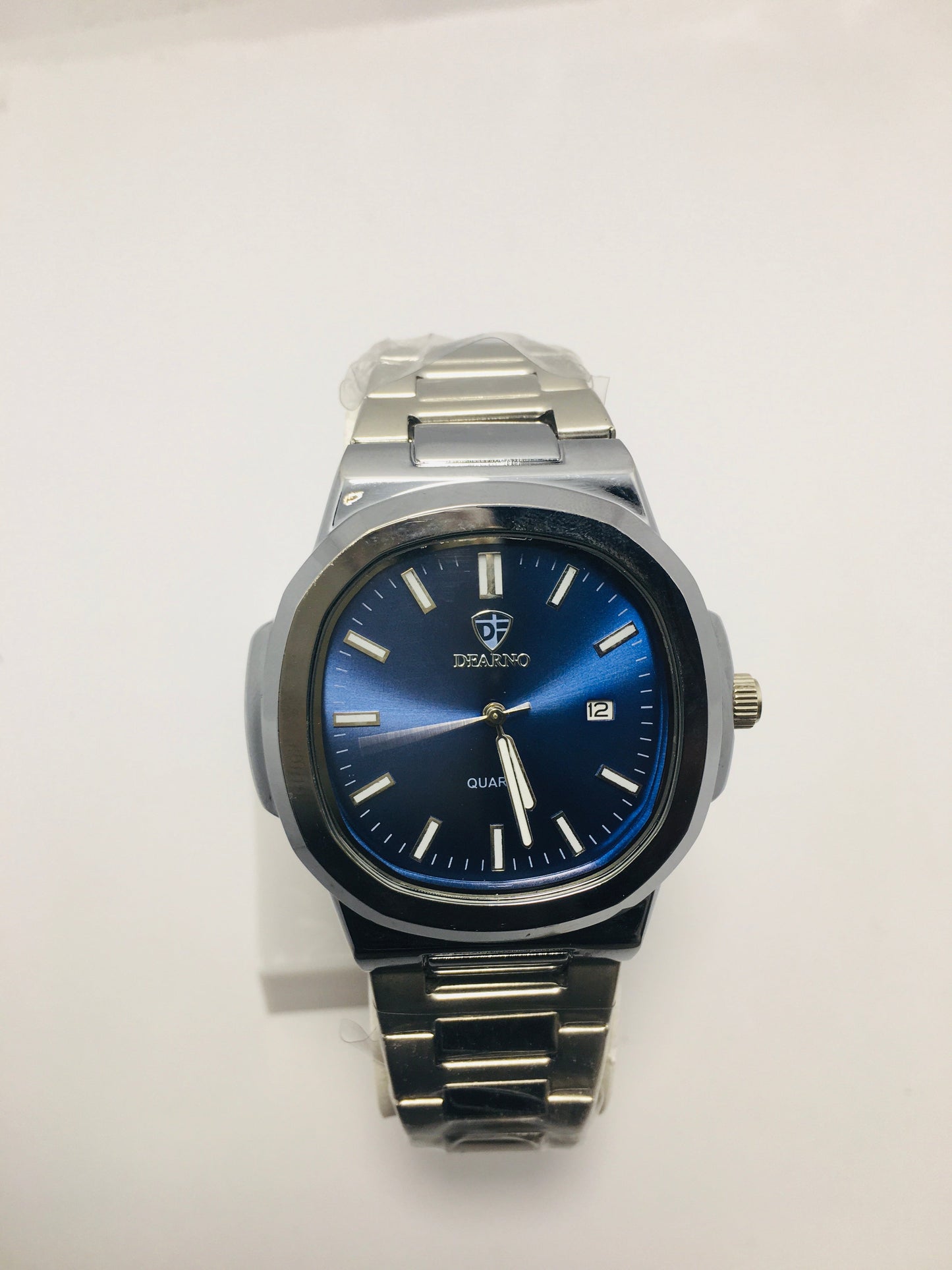 Patek philip silver with Blue  dial with date