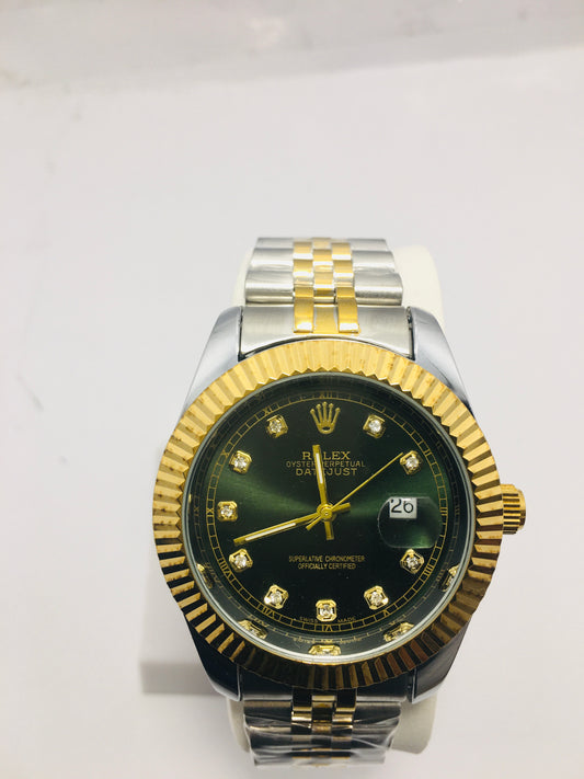 ROLEX OYSTER PERPETUAL TRUETONE Green Dial with Date