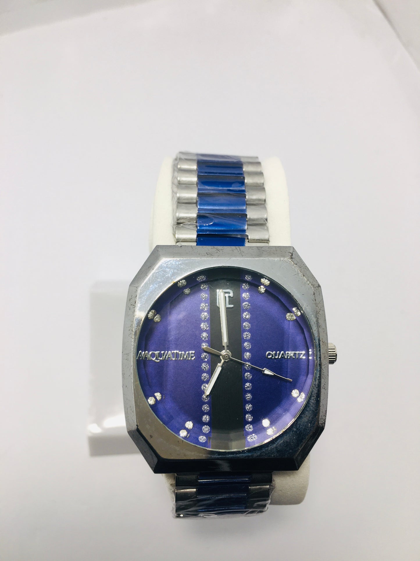 Couple Watch stainless steel with Blue Dail