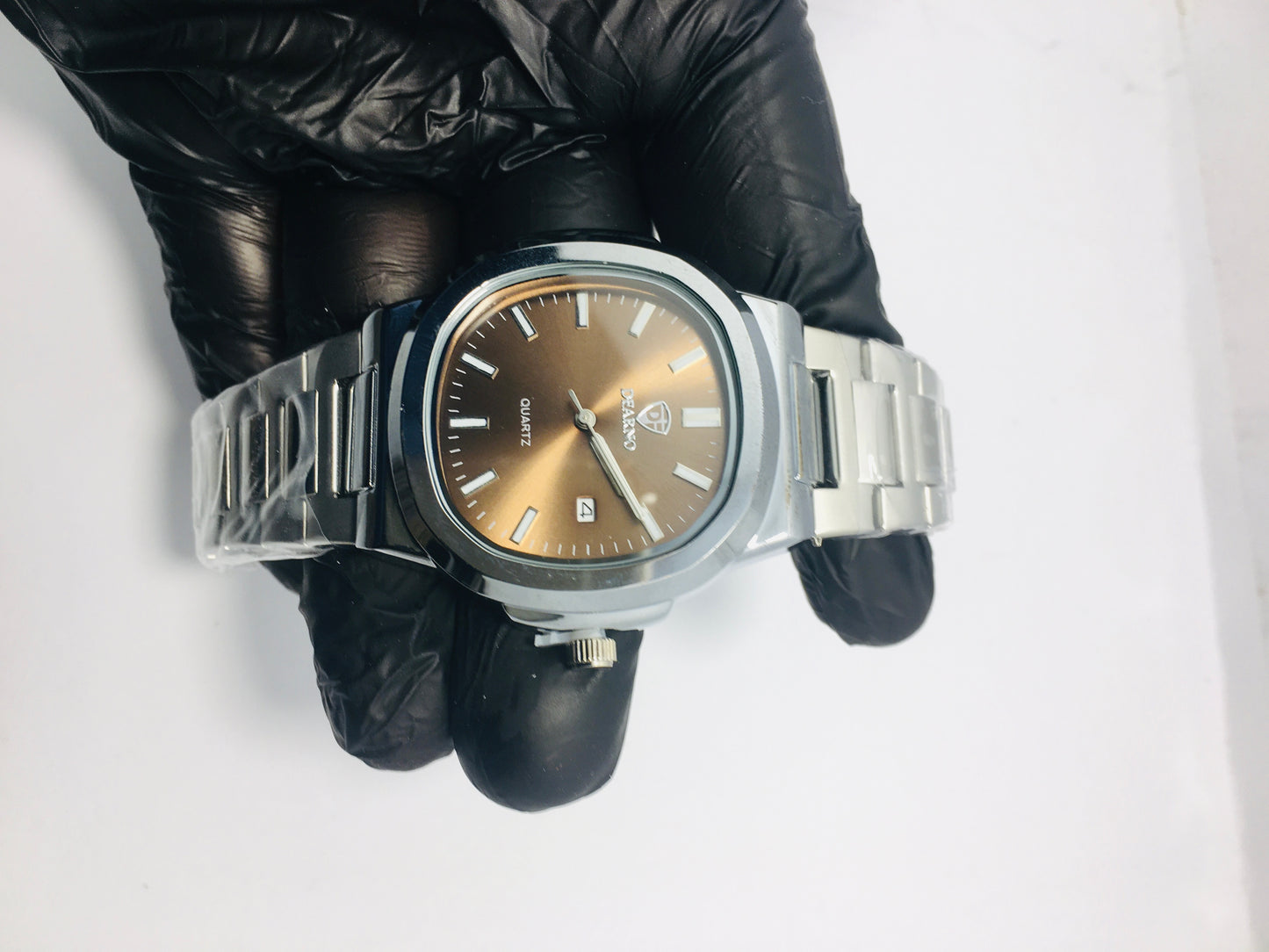 Patek philip silver with Brown dial with date