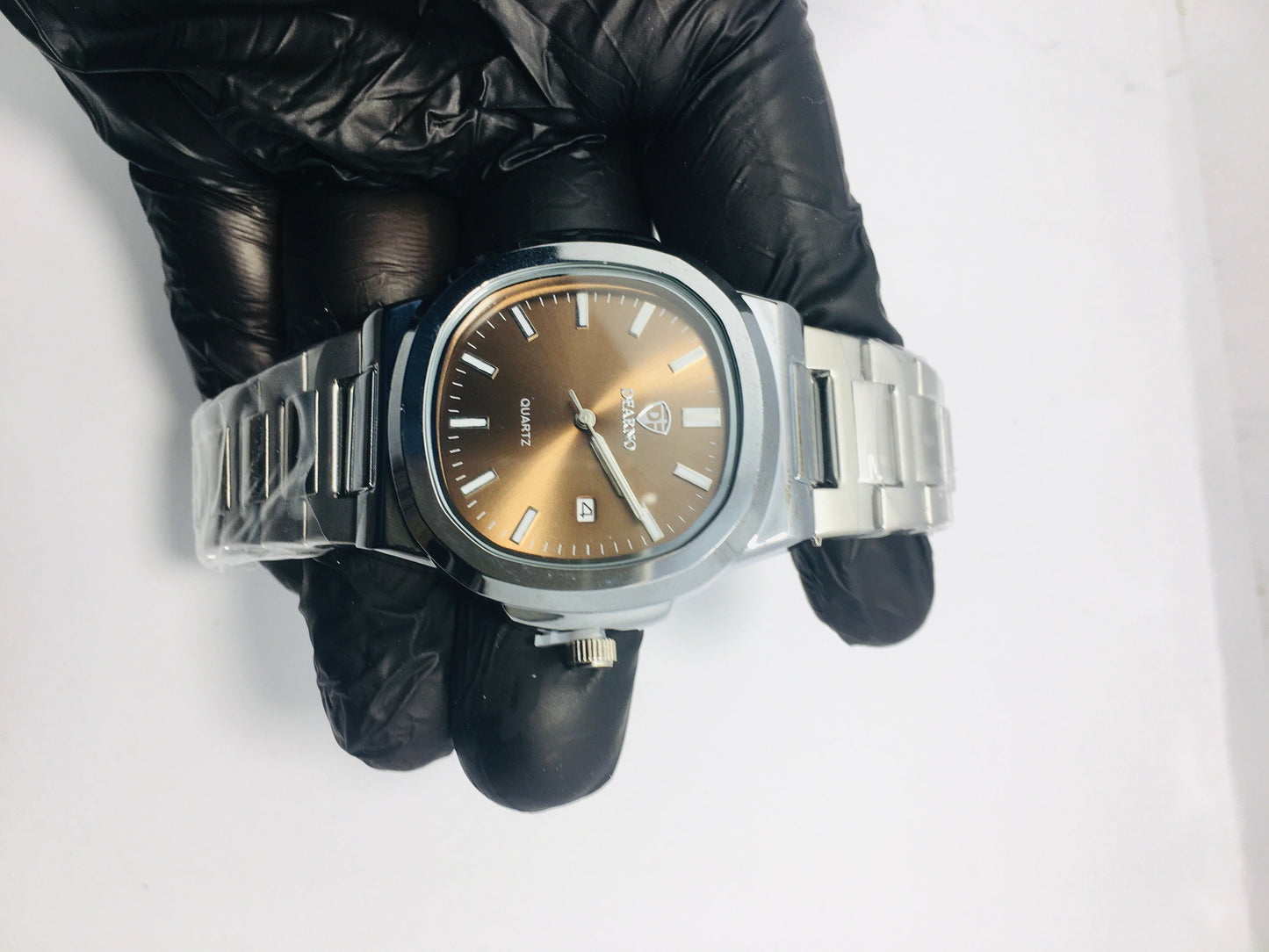 Patek philip silver with Brown dial with date