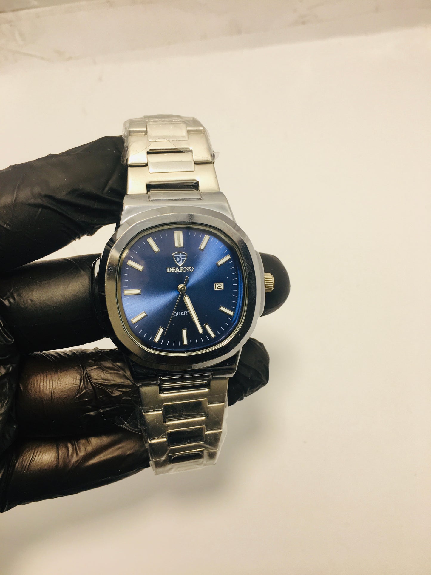 Patek philip silver with Blue  dial with date