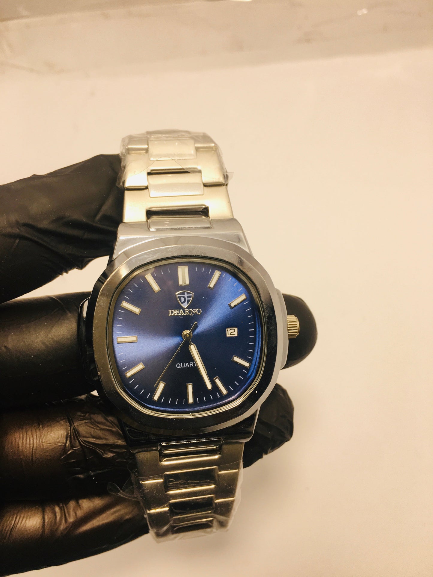 Patek philip silver with Blue  dial with date